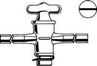 STOPCOCKS, HIGH VACUUM, STRAIGHT BORE, HOLLOW GLASS PLUGS