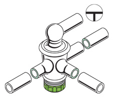 STOPCOCKS, T-BORE, PRESSURE, GLASS PLUGS