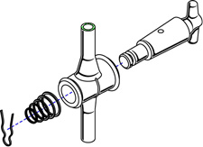 STOPCOCKS, HIGH VACUUM, STRAIGHT BORE, GLASS PLUGS